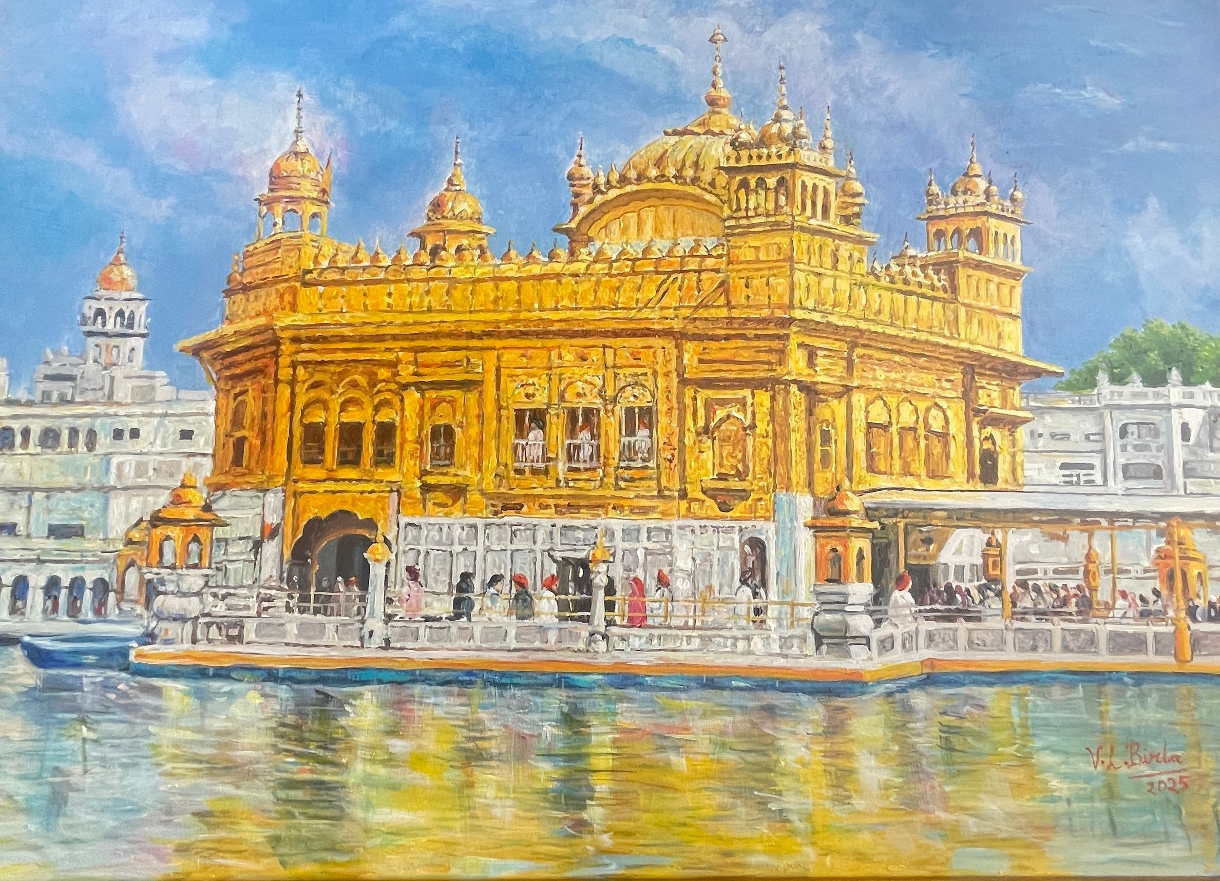 The Golden Temple reflected in the surrounding water
