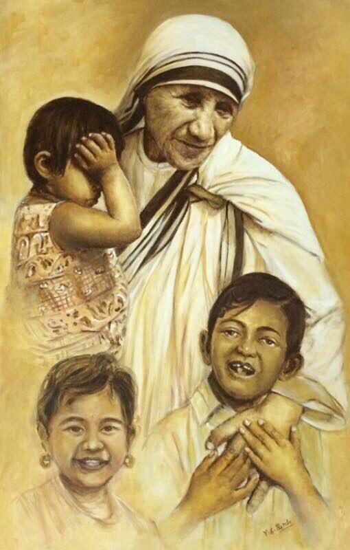 Mother Teresa embracing children